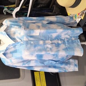 Misakia Extra Large boho Tie Dyed Button Down Shirt, NWT